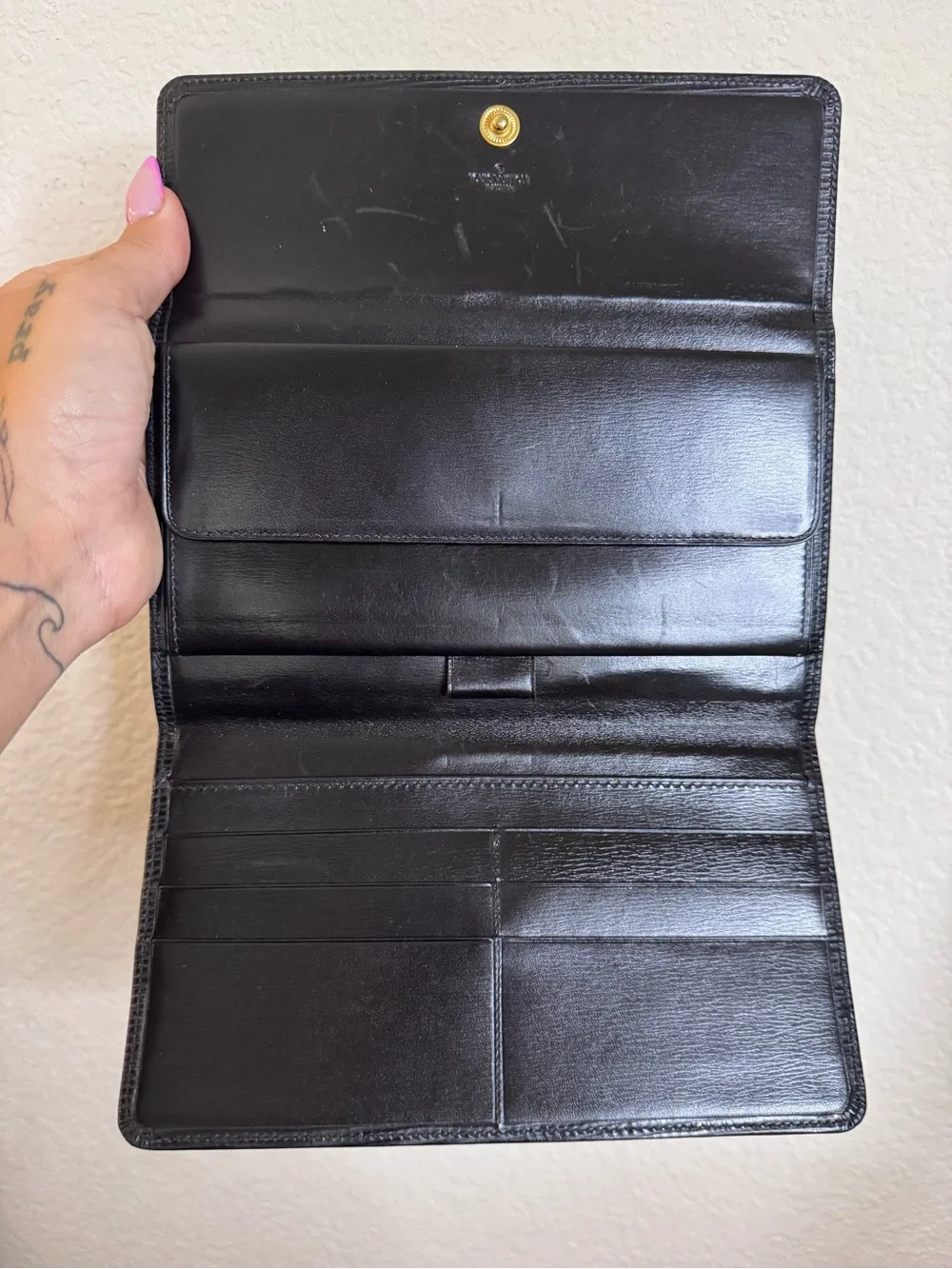 Louis Vuitton Black Epi Leather Continental Wallet